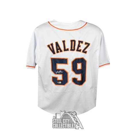 Framber Valdez Autographed Houston White Custom Baseball Jersey Bas