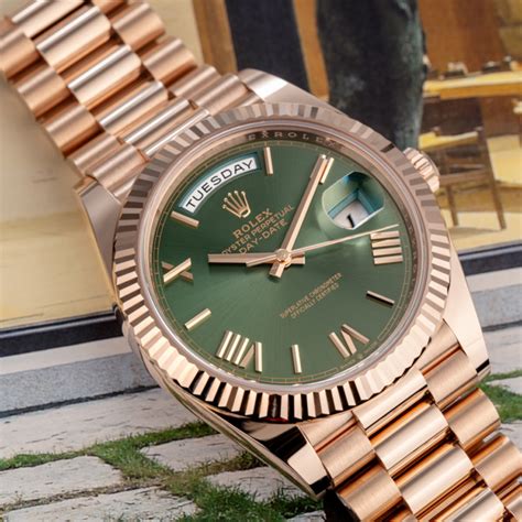 Rolex Daydate Olive Dial Gb M Global Boutique