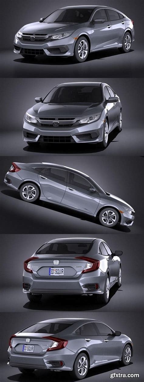 Honda Civic Sedan Lx 2017 3d Model Gfxtra