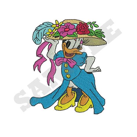 Victorian Daisy Duck Machine Embroidery Design Etsy