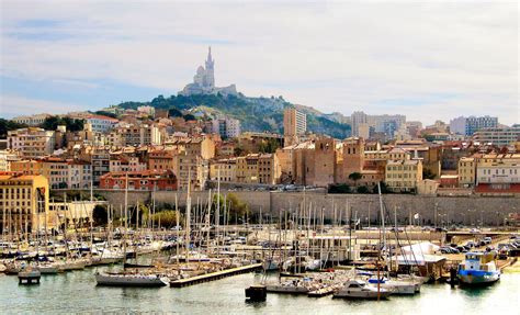 Vue Sur Marseille Et Le Vieux Port Bateaux Transport Villes Mer