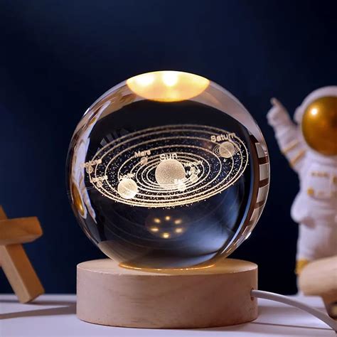 Buy Bindex 3D Galaxy Crystal Ball Night Lamp Solar System Crystal Ball