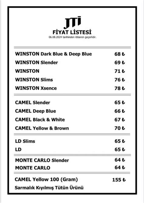 JTI Sigara Grubuna Zam Geldi Winston Camel Monte Carlo Ve LD