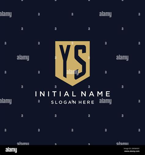 Ys Monogram Initials Logo Design With Shield Icon Template Stock Vector