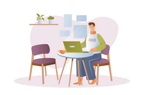 Conceito De Trabalho Freelance Cena De Pessoas No Design De Desenho