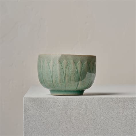 A Carved Celadon Glazed Lotus Cup Goryeo Dynasty Th Century