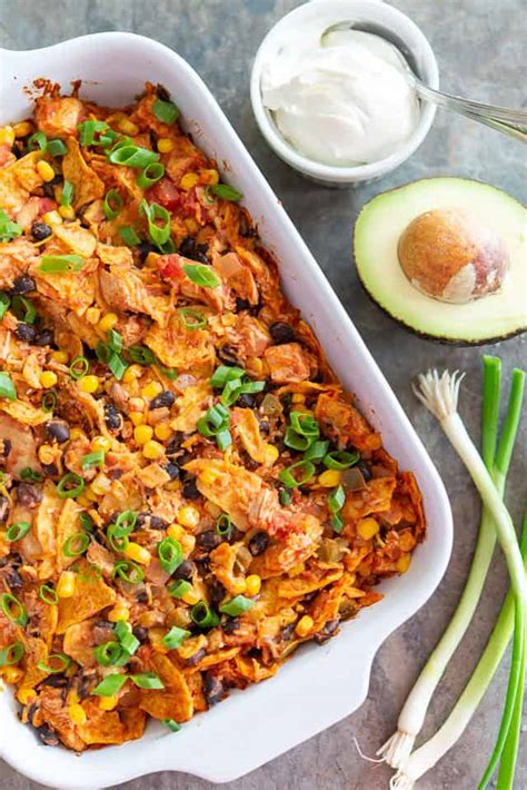 Tex Mex Chicken Casserole Quick Prep Easy Fifteen Spatulas