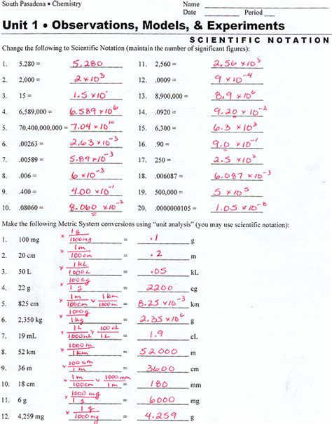 Practice Scientific Notation Problems With Answers