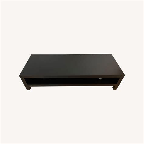 IKEA Large Black / Brown Wood TV Stand - AptDeco