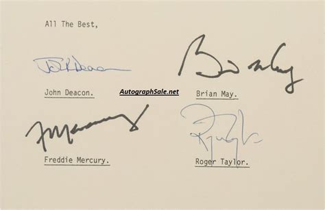 Queen Autograph Examples | Genuine signed Queen autographs