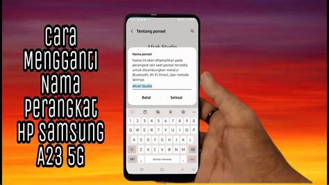 Cara Mengganti Nama Perangkat Hp Samsung A G Youtube