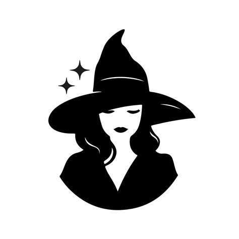 Young charming witch silhouette portrait, vector illustration 30346270 ...