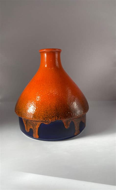 Dumler And Breiden Vintage German Pottery Fat Lava Design Orange