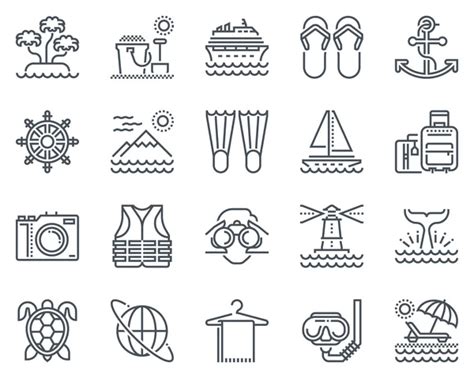 Beach Icon Set Vector Art Stock Images Depositphotos