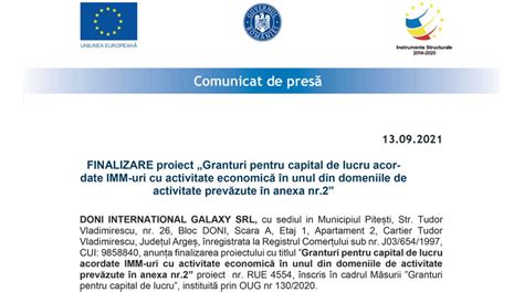 FINALIZARE Proiect Granturi Pentru Capital De Lucru Acor Date IMM Uri