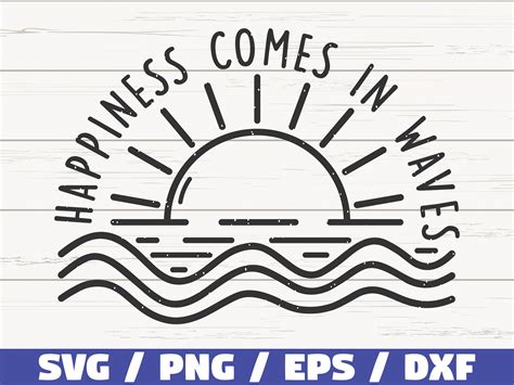 Happiness Comes In Waves Svg Summer Svg Waves Svg Summer Vacay