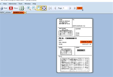 printing - Bartender label print preview only displays one label - Stack Overflow