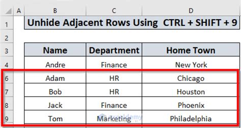 Shortcut To Unhide Rows In Excel 3 Different Methods Exceldemy