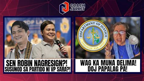 Coach Jarret Live 300523 SEN ROBIN NAGRESIGN SUSUNOD KAY VP SARA DOJ