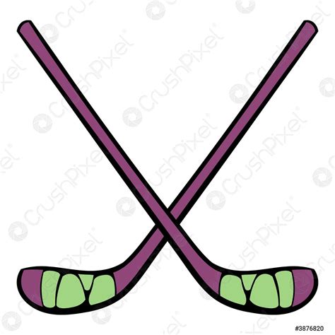 Icono De Palos De Hockey Dibujos Animados Icono Vector De Stock