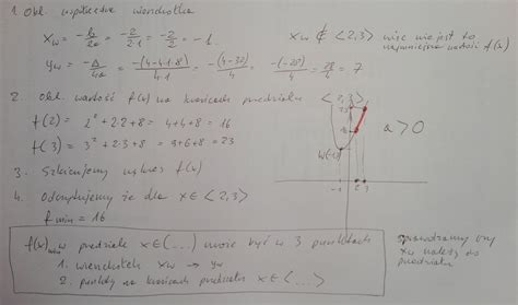 Oblicz Najmniejsza wartością w funkcji kwadratowej f x x² 2x 8 w