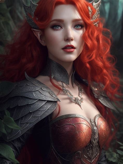 Red Hair Beatiful Elf Queen In Fan 1 By Arrojado On Deviantart