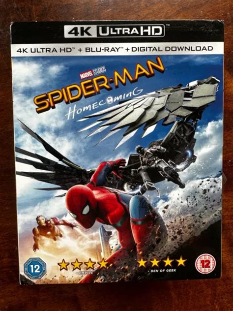 Spider Man Homecoming K Uhd Blu Ray Marvel Film Largeur Housse