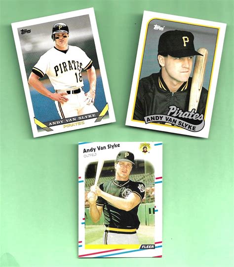 Card Andy Van Slyke Lot Pittsburgh Pirates Topps Fleer