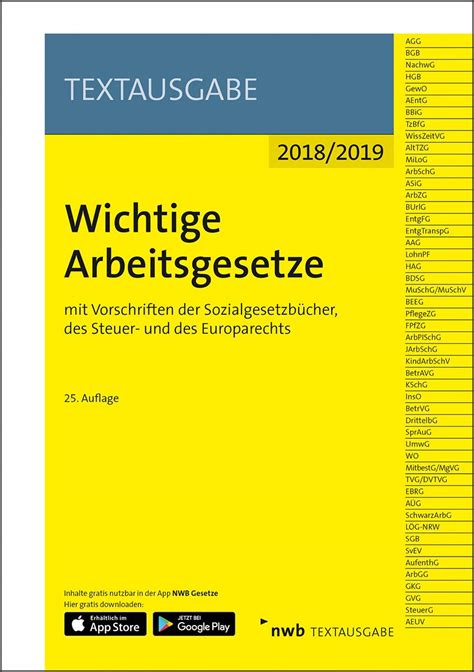 Wichtige Arbeitsgesetze Mit Vorschriften Der Sozialgesetzb Cher Des