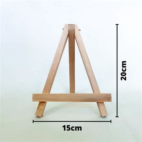 Jual Easel Kayu 20 X 15cm Stand Mini Wooden Tripod Standing Kanvas