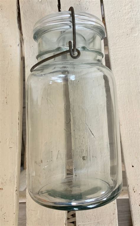 Vintage Ball Canning Jar 1910 1923 Clear Glass Pantry Storage Etsy