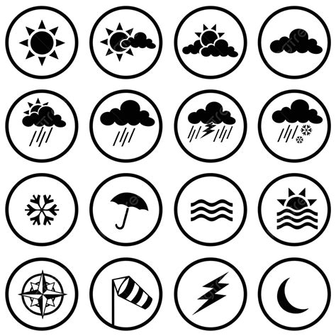 Weather Forecast Icons Collection Nature Lightning Vector Collection Nature Lightning Png And