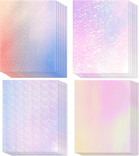 Sheets Holographic Sticker Paper Transparent Holographic Vinyl