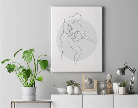 Abstract Couple Love Making Line Art Minimalist Art Line Drawing Etsy