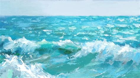 Caribbean Waves At Noon Painting By Dmitry Spiros Saatchi Art