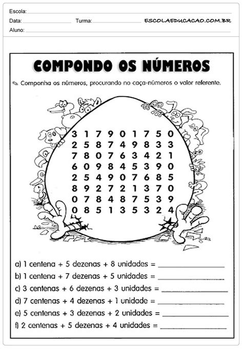 Atividades De Matem Tica Ano Compondo Os N Meros Escola Educa O