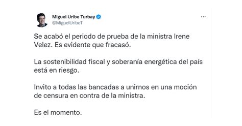 Congresistas piden la renuncia de la ministra Irene Vélez Lado mx