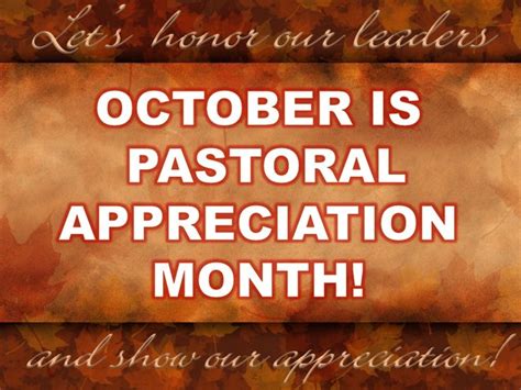 October Pastor Appreciation Month October Is Pastor Appreciation