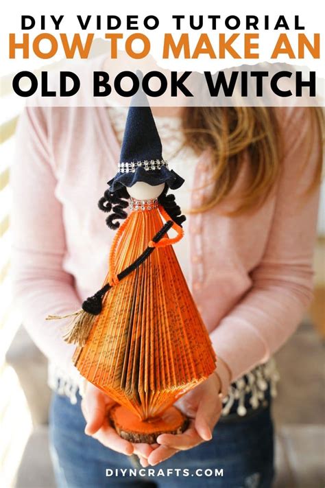 Diy Old Book Floating Witch With Broom Halloween Decor Diy Crafts