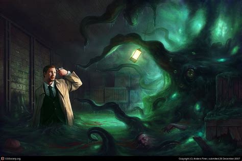 Man wearing brown coat illustration, Shoggoth, horror, artwork, H. P ...