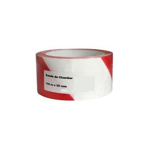 RUBALISE 50MM X 100M ROUGE ET BLANCHE