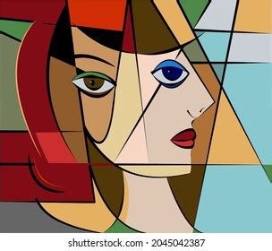 Colorful Background Cubism Art Styleabstract Portrait: vetor stock (livre de direitos ...