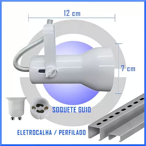 Spot P Lampada Ar P Perfilado Soquete Bocal Gu Unid Cor Cinza