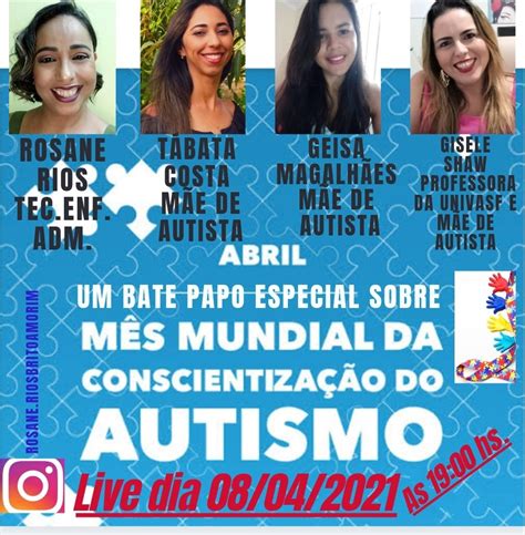 Mês Mundial da Conscientização do Autismo Mães promovem live sobre o