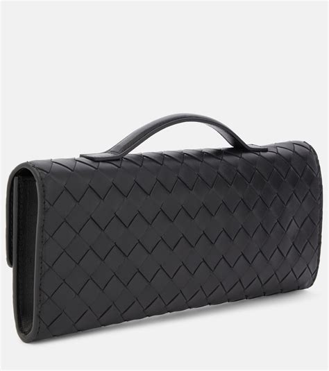 Andiamo Intrecciato Leather Clutch In Black Bottega Veneta Mytheresa