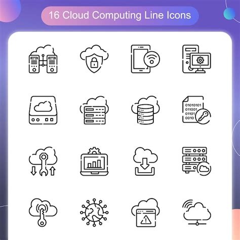 Cloud Computing Vektor Umriss Icon Set 01 Premium Vektor