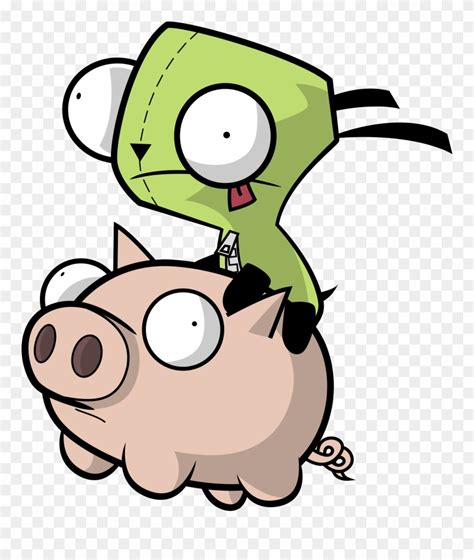 Invader Zim Gir Riding A Pig Clipart (#1518260) - PinClipart