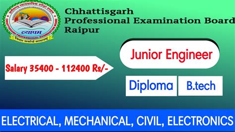 Cspdcl Je Vacancy Csphcl Je Recruitment Chhattisgarh State