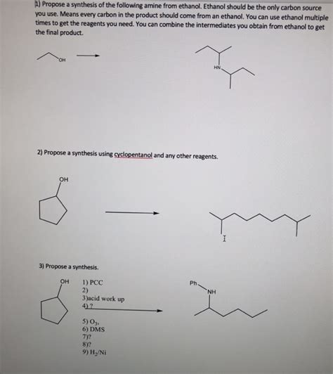 Solved Propose A Synthesis Of The Following Amine From Chegg