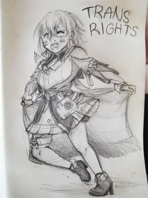 I drew March 7th with the trans flag! : HonkaiStarRail